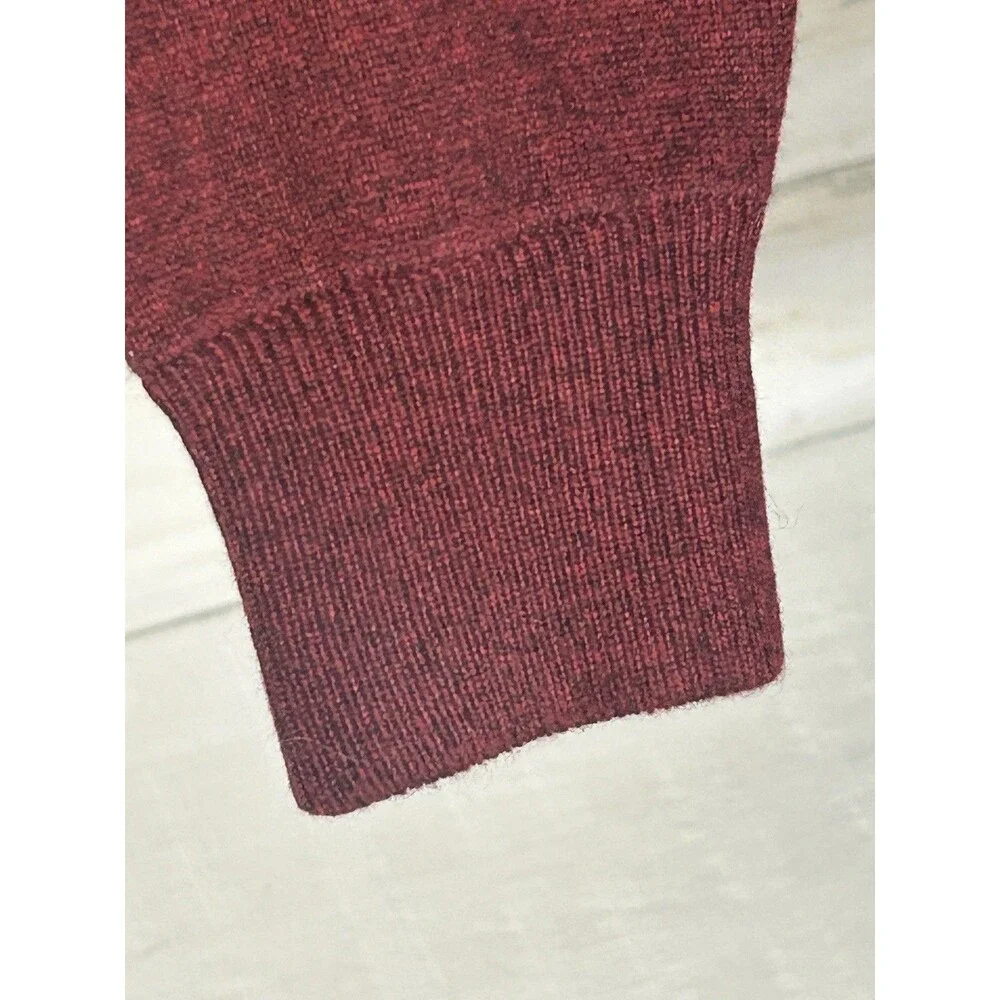 NEW! Mack Weldon Tech Cashmere Brick Red Sweater Merino Wool Crew Neck LARGE Men